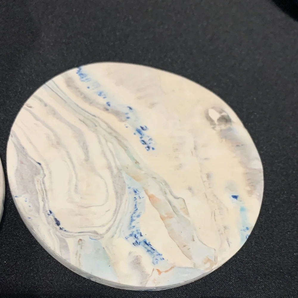 Clay Marble Design Patterned Coasters Set